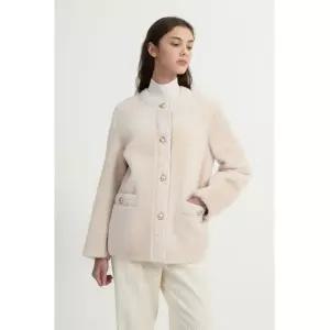 질스튜어트뉴욕 우먼 FREE사이즈 시즌오프 (리케어) 핑크 소재배색 양모피 점퍼 JSJU3D540P1 916861