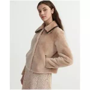 질스튜어트뉴욕 우먼 시즌오프 (리케어) 베이지 라인배색 양모피 점퍼 JSJU3D520I2 916900