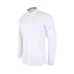 차이나 카라 배색 화이트 슬림 셔츠_SV1005 hCk1+8BlP