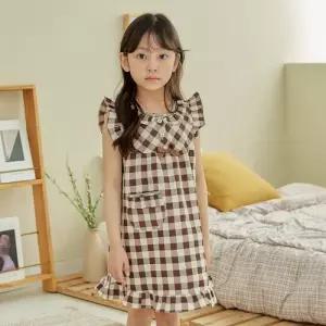 [미미캐츠]미미캐츠 6050 피스브라운 여아 원피스잠옷 상하세트