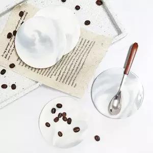 [골드스마일]유리컵받침 예쁜 고급 카페 티 코스터 원형