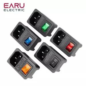 스위치풀러 키보드 키캡 리무버 10A 퓨즈 레드 로커 스위치 IEC320 C14 입구 소켓 커넥터 콘센트 그린 블루