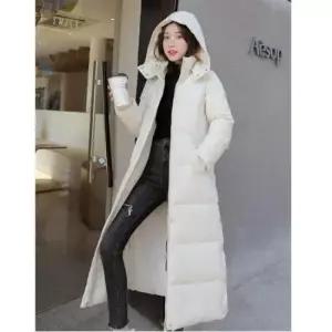 얇은패딩 여자 데일리 겨울 따뜻한 모던 후드 탈부탁 롱 패딩