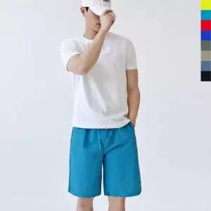 남성 여름 커플 비치웨어 하의 밴딩 휴가 반바지