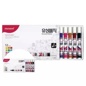 [문구] 유성매직 12색 세트 2.0mm 유성매직펜 이름쓰기