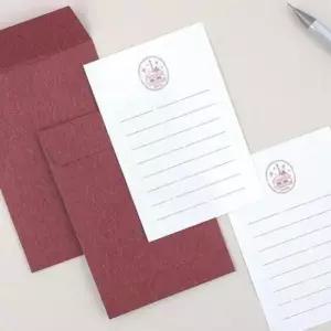 [문구] 모던한 미니 편지지 봉투 세트 4P 작은 편선지