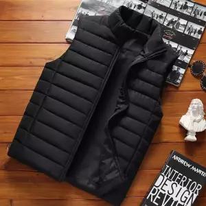 발열조끼 온열 Aiwetin 남성 민소매 조끼 자켓 겨울 패션 코튼 패딩 코트 스탠드 칼라 의류 5XL