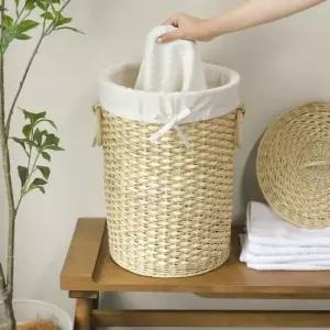 [생활] 라탄 수납정리함 의류수납 뚜껑형 세탁 바구니 햄퍼