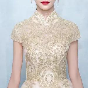 2부드레스 치파오 고급스러운 이브닝 셀프웨딩드레스 진행 드레스 스커트 성인식 여성용