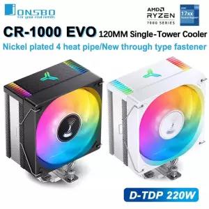공랭쿨러 존스보 CR-1000 EVO 타워 CPU 쿨러 니켈 4 히트파이프 5V 3핀 ARGB 팬 공랭식 라디에이터 LGA1700
