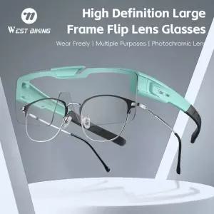 축구고글 스키 스노보드 서쪽 자전거 플립 렌즈 사이클링 안경 편광 UV400 선글라스 방풍 고글 MTB 도로