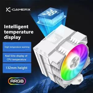 공랭쿨러 Power Train X-Gamerx Z-1300 ARGB 4 히트 파이프 CPU 쿨러디지털 온도 디스플레이 LGA1700 115X
