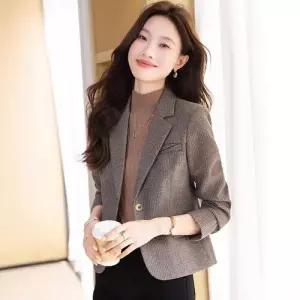 EAMT 여성 모직 빈티지 코트 정장 봄가을 상의 YJ3