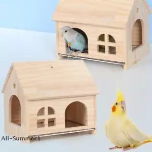 E 서 여는 바닥형 새집 해먹 둥지 청소가 창의적인 원목 앵무새집 매끄러운 가장자리 새 번식 상자