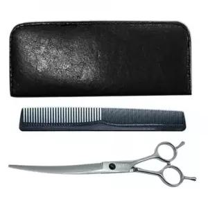 강아지 커브가위 일자빗 세트 블랙볼트 애견 셀프미용