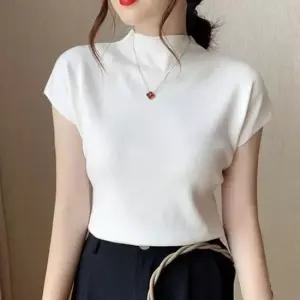 [SBD] 반목 니트 반팔니트 봄 정장핏 출근룩 베이직 캡소매