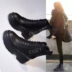 흰색워커 키높이 여성 부츠 캐주얼 데일리 블랙 군화