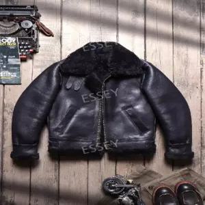 블랙 양가죽 버클 자켓 B3 무스탕 바람막이