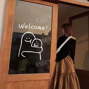 입구 웰컴 카페 시트지 스티커 간판 포인트스티커 레터링 벽장식