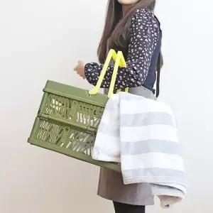 일본식공간활용 트렁크정리 홈클리닝 폴딩바스켓 대형_24985642