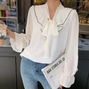 프릴 리본 쉬폰 블라우스 정장 프릴블라우스