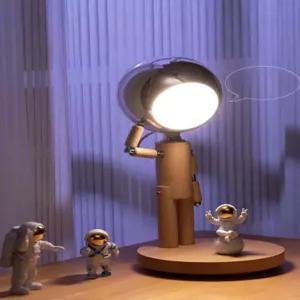 달모양스탠드 회전 터치식 무드등 밝기 색온도조절 우드 우주인 인테리어