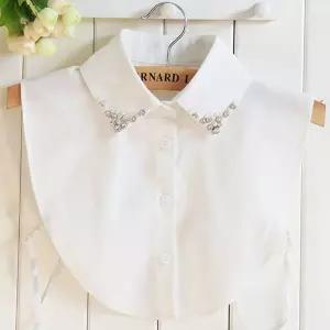 진주 큐빅 포인트 넥케이프 페이크 카라 이너셔츠 BCw9+9iol