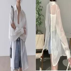 여름패션아이템 시원하고가벼운 오버핏 얇은긴팔셔츠 셔츠