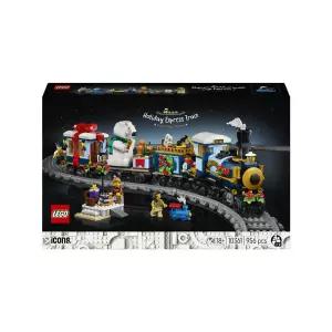 레고 아이콘 학습교재 수업교구 인테리어 장식품 선물 크리스마스 트리와 철로 특급 열차로 겨울 여행