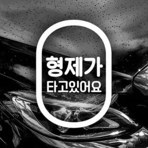 [CAR] 자동차스티커 형제가타고있어요 스티커 차량용 반사시트지