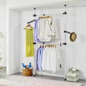 [JED] 2단 옷걸이 행거 천장 설치 고정식 드레스룸