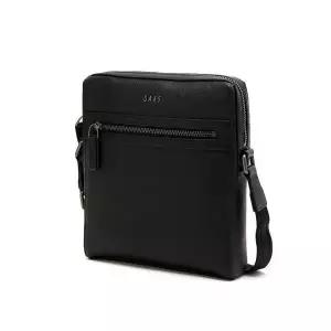 [매장정품] 닥스 블랙 솔리드 가죽 포켓 크로스백 DBBA2E336BK