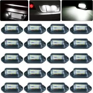 PSDRIQQ 20팩 번호판 라이트 DC12V-24V 6 LED 스텝 트레일러 RV 밴 보트용 방수 기능 제공