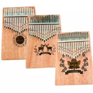 마호가니 칼림바 연주용 휴대용 선물용 17 음계 칼림바 입문용 악기 고급 교육용 손가락 피아노 음악 명상