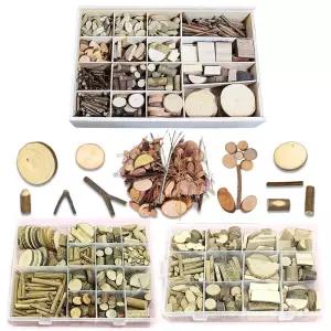 [무료 특가] 천연 나무조각 자연나무 공작재료 (케이스) 세트-3종