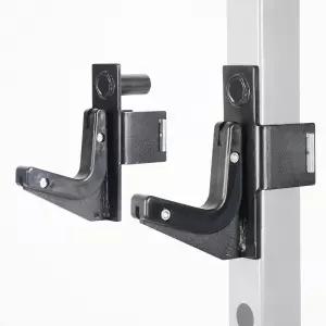 SYL 피트니스 2x2 J-Hooks 파워 랙 부착 바벨 홀더/스쿼트 액세서리 J컵 핀 다이아 1인치 1/2인치 및