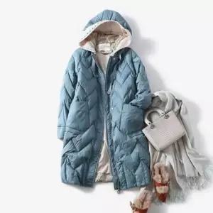 여성패딩점퍼 화이트 오리털 롱패딩 겨울 간절기 여성경량패딩 코트 점퍼