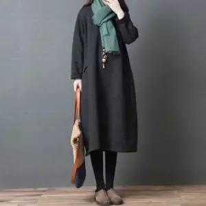 가을 올더스타일 누빔 퀼트 오버핏 여성원피스