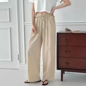 쿨바지 휴어 여자 투턱 와이드 팬츠 바지 쿨 여름 남녀공용