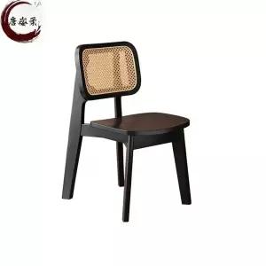 블랙라탄의자 등받이 스툴 카페 거실 커피숍 검은색