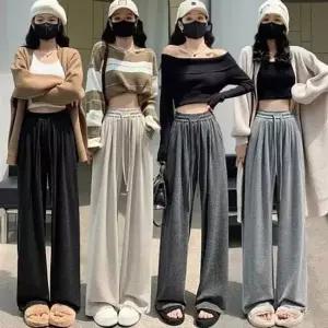 여성 일자핏 차르르 기모 밴딩 츄리닝 바지 4색 와이드바지