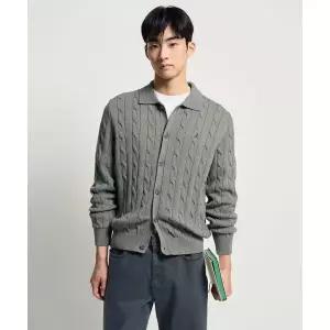 매장정품 빈폴 BEANPOLE MEN 케이블 칼라넥 카디건 카키 BC615AC13H 661141