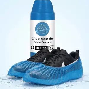 신발 커버 일회용 미끄럼 방지 간편한 보관을 위한 컴팩트 롤 방수 부츠 실내용 플라스틱 100팩 홈 클리닝