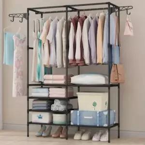 [생활] 조립식 맞춤형 드레스룸 행거 스틸2단조립행거