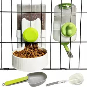 토끼 중력 공급기 급수기 세트 자동 기니피그 식수 디스펜서 그릇 급수 스테이션 강아지 고양이 친칠라