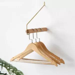 심플 우드 벽설치 행거 옷걸이 틈새수납 공간활용 미니행거 트렌디