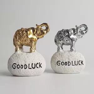 굿럭 금은코끼리 2p세트 장식소품 미니어처 마블소품 진열소품