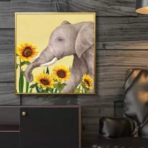 코끼리 그림 액자 50G 2ELE1 코끼리그림액자 풍수인테리어 재물운 동물그림액자