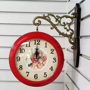 GB2253 무소음 플라워 양면 벽시계 레드 제조한국 양면시계 무소음시계 인테리어벽시계