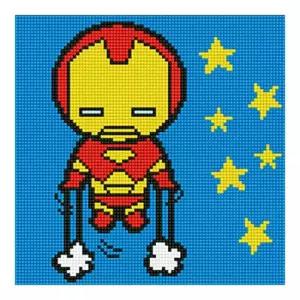 마블 가와이 아이언맨 보석십자수 캔버스 25x25cm